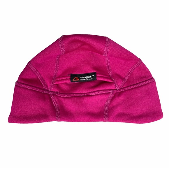Pink Lands End POLARTEC® Power Stretch® Hat With Ponytail Opening - Picture 7 of 10